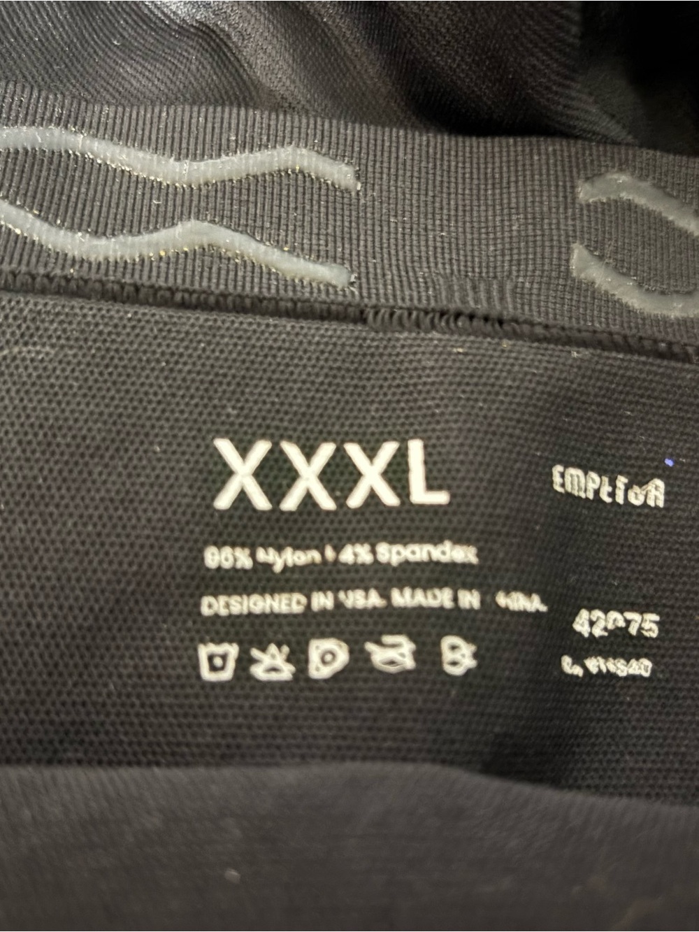 XXXL Black Activewear Top with Grip Detail